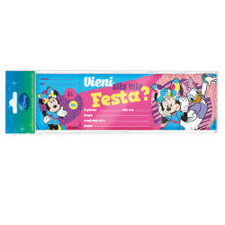 Blocchetto invito alla festa Minnie Disney - 24,8 x 7,5 cm - Rex Sadoch - conf. 10 inviti