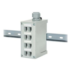 Panduit IndustrialNet DIN Rail Fiber Optic Enclosure - Presa con installazione su rotaia DIN - grigio - 8 porte