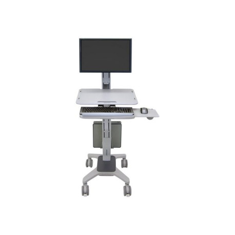Ergotron WorkFit-C Single LD Sit-Stand Workstation - Carrello - per display LCD/dotazione PC - grigio - dimensione schermo: fin