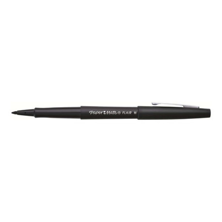 Paper Mate FLAIR ORIGINAL - Penna punta in fibra - nero - inchiostro base acqua - 1 mm - medio (pacchetto di 12)