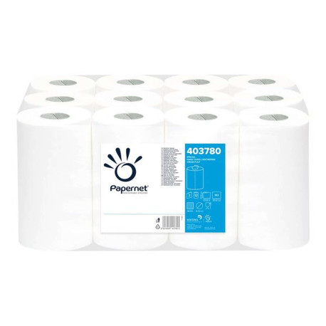 Papernet Special - Asciugamani - pura cellulosa - 163 fogli - rotolo centrale - 57.05 m - bianco (pacchetto di 12)