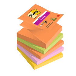 Blocco Post-it Super Sticky Z Notes - R330-5SS-BOOS - 76 x 76 mm - colori Boost - 90 fogli - Post-it - conf. 5 pezzi