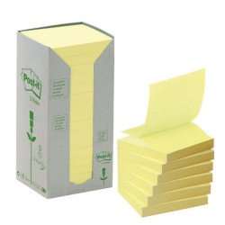Blocco Post-it Z Notes Green - R330-1T - 76 x 76 mm - 100% riciclabile - giallo - 100 fogli - Post-it
