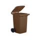Bidone carrellato - 48x55x93 cm - 120 L - marrone - Mobil Plastic