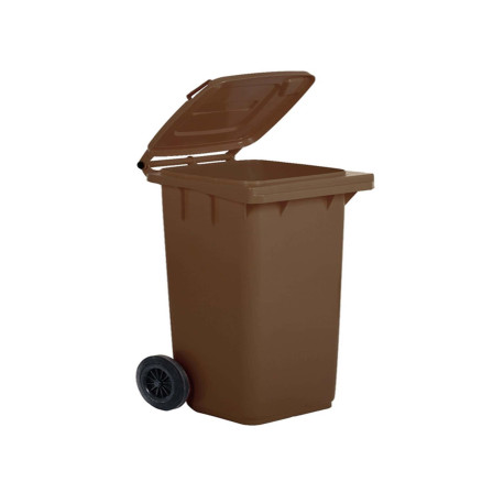 Bidone carrellato - 48x55x93 cm - 120 L - marrone - Mobil Plastic