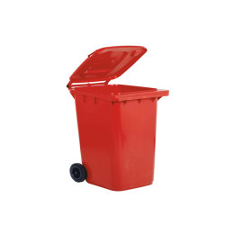 Bidone carrellato per raccolta differenziata - 240 L - rosso - Mobil Plastic