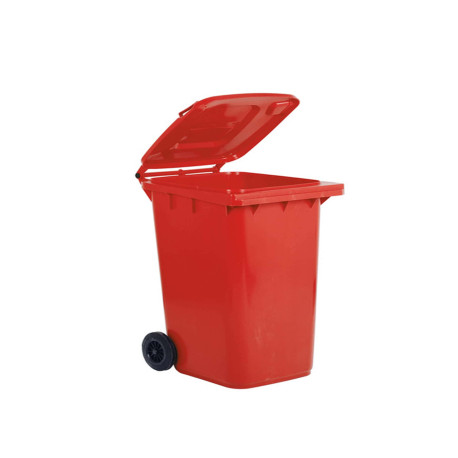 Bidone carrellato per raccolta differenziata - 240 L - rosso - Mobil Plastic