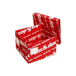 Rexel Dox & Dox - Cartella a scatola - bianco/rosso