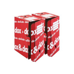 Rexel Dox & Dox - Cartella a scatola - larghezza dorsale 170 mm - bianco/rosso