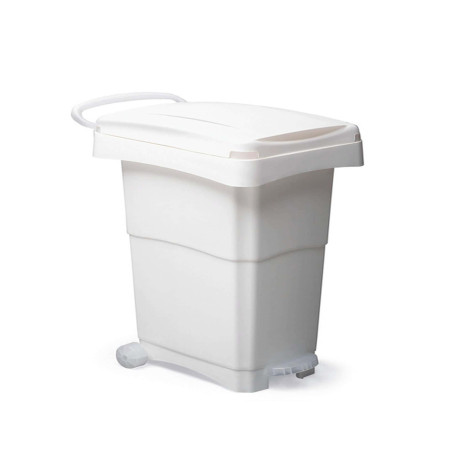 Bidone mobile a pedale - 40x65x81 cm - 80 L - PPL - bianco - Mobil Plastic