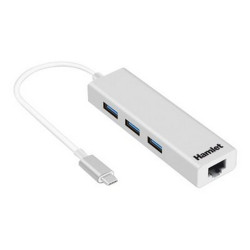 Hamlet XHUB331TCL - Hub - 3 x SuperSpeed USB 3.0 + 1 x 1000Base-T - desktop