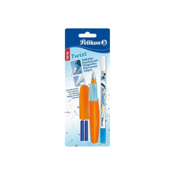 Pelikan Twist - Set penna stilografica e cancellino per inchiostro / penna riscrivibile - non permanente