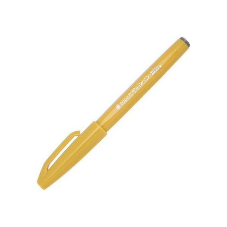 Pentel Arts Touch Sign Pen - Penna con punta a pennello - giallo - inchiostro base acqua - 0.3-0.7 mm