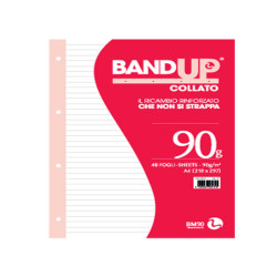 Blocco collato BandUp - A4 - 1 rigo - 40 fogli - 90gr - fori rinforzati - BM