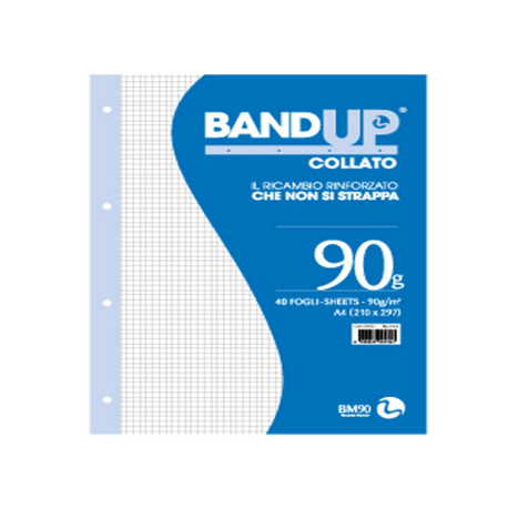 Blocco collato BandUp - A4 - 4mm - 40 fogli - 90gr - fori rinforzati - BM