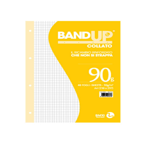 Blocco collato BandUp - A4 - 5mm - 40 fogli - 90gr - fori rinforzati - BM
