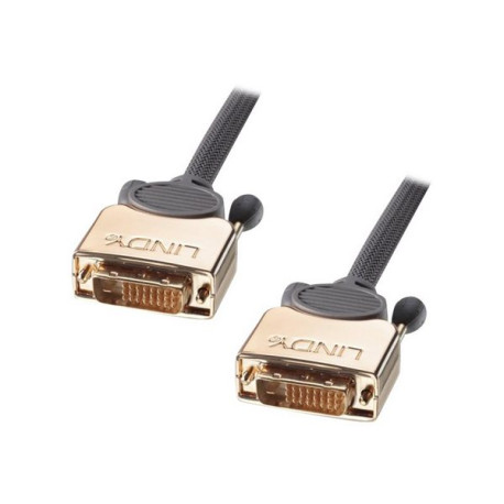 Lindy Gold - Cavo DVI - legame doppio - DVI-D (M) a DVI-D (M) - 1 m - viti a serraggio manuale