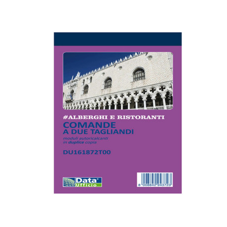 Blocco comande 2 tagliandi - 25/25 copie autoricopianti - 16,8 x 10 cm - DU161872T00 - Data Ufficio