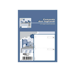 Blocco comande a 2 tagliandi - 25/25 fogli autoricalcanti - 17 x 9,9cm - Edipro