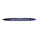 Pentel PEN N75W - Pennarello a due punte - permanente - blu - fine / extra fine