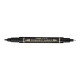 Pentel PEN N75W - Pennarello a due punte - permanente - nero - fine / extra fine