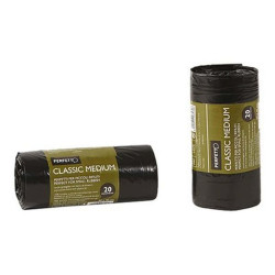 Perfetto Classic Medium - Sacchetto per rifiuti - low-density polyethylene (LDPE) - nero - pacco da 20