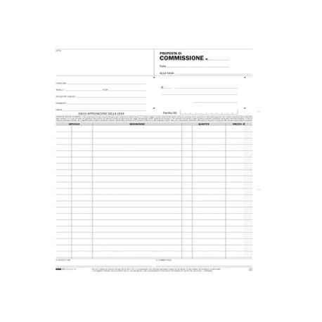 Blocco copia commissioni - 33 fogli 3 copie autoricalcanti - 29,7 x 21cm - Edipro