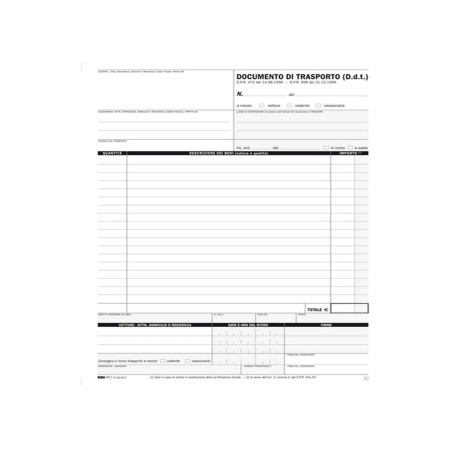 Blocco DDT - 25 fogli 4 copie autoricalcanti - 29,7 x 21cm - Edipro