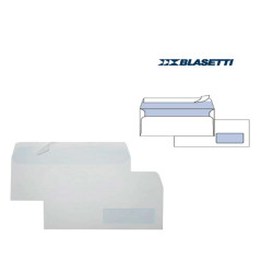 Busta Super Strip - con finestra - 11 x 23 cm - 90 gr - bianco - Blasetti - conf. 500 pezzi