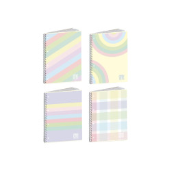 Blasetti One Color PastelPlus - Blocchetto - rilegatura a spirale - A4+ - 60 fogli / 120 pagine - a righe - 4 fori - disponibil