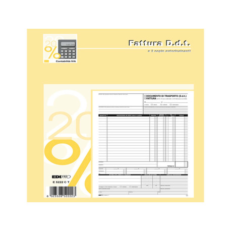 Blocco DDT/fattura - 3 copie autoricalcanti - 29,7 x 22cm - 33 fogli - Edipro