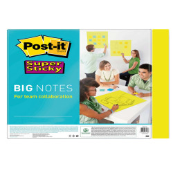 Blocco di fogli Super Sticky Big Notes - BN11-EU - 279 x 279 mm - giallo neon - 30 fogli - Post-it