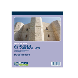 Blocco distinta acquisto carte valori - 50/50 copie autoricalcanti - 21,5 x 14,8 cm -DU1649C0000 - Data Ufficio