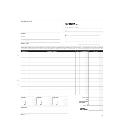 Blocco fattura generica - 50/50 fogli autoricalcanti - 29,7 x 21cm - Edipro