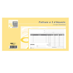 Blocco fatture 3 aliquote Iva - 50 fogli 2 copie autoricalcanti - 15 x 23cm - Edipro