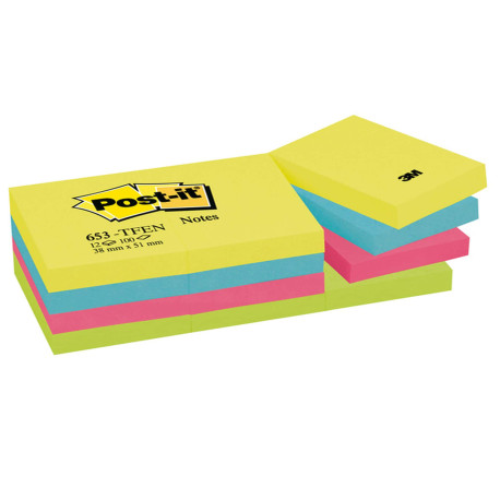 Blocco foglietti Colori Energy - 653-TFEN - 38 x 51 mm - 72 gr - colori assortiti - 100 fogli - Post-it