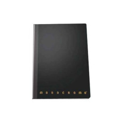 Pigna Monocromo Filo Singer - Taccuino - cucito - maxi - 220 x 280 mm - 80 fogli / 160 pagine - a righe - nero - polipropilene 
