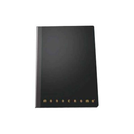 Pigna Monocromo Filo Singer - Taccuino - cucito - maxi - 220 x 280 mm - 80 fogli / 160 pagine - a righe - nero - polipropilene 