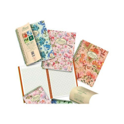 Pigna Nature Flowers - Blocchetto - rilegatura a spirale - 150 x 210 mm - 50 fogli / 100 pagine - quadretti - disponibile in co