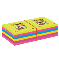 Blocco foglietti Post-it Super Sticky - 654-12SSUCC - 76 x 76 mm - colori Ultra - 90 fogli - Post-it