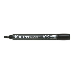 Pilot 100 - Marcatore - permanente - nero - inchiostro a base olio - 1 mm - fine (pacchetto di 20)