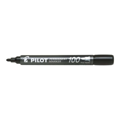 Pilot 100 - Marcatore - permanente - nero - inchiostro a base olio - 1 mm - fine (pacchetto di 20)