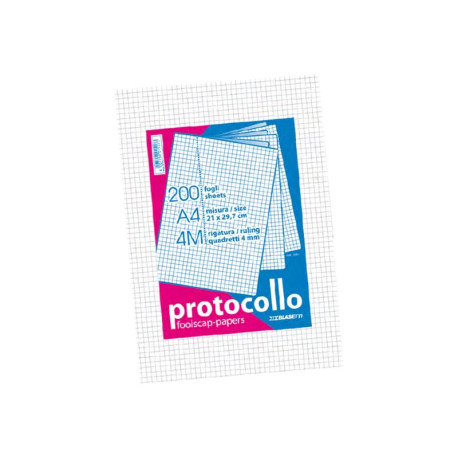 Blasetti PROTOCOLLO - Foglio protocollo - A4 - 200 fogli / 400 pagine - a righe
