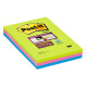 Blocco foglietti Post-it Super Sticky rettangolari - 660-3SSUC - a righe - 101 x 152 mm - colori Ultra - 90 fogli - Post-it