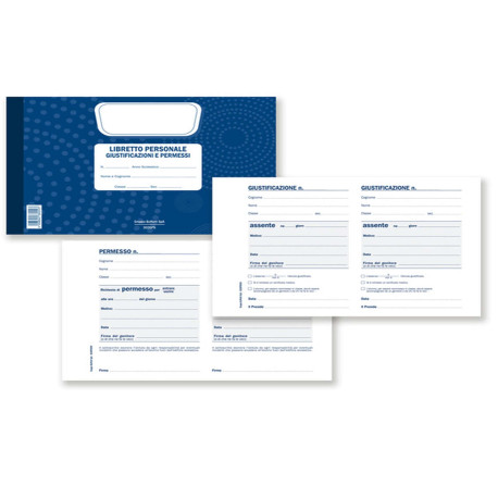 Blocco libretto delle giustificazioni - 25 fogli - 21,5 x 14,8 cm - DU3026PS000 - Data Ufficio