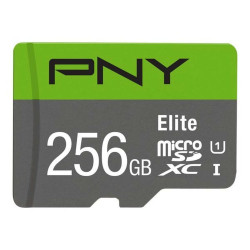 PNY Elite - Scheda di memoria flash - 256 GB - A1 / Video Class V10 / UHS Class 1 / Class10 - UHS-I microSDXC