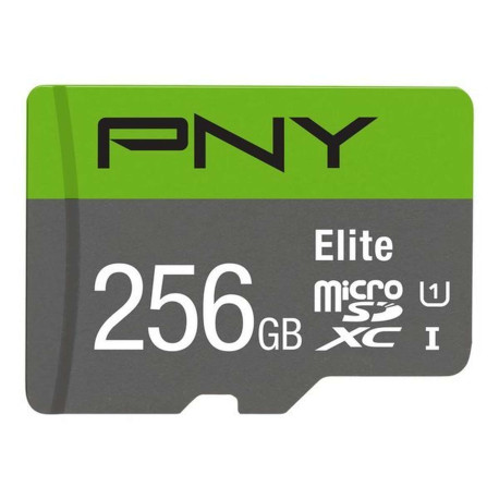 PNY Elite - Scheda di memoria flash - 256 GB - A1 / Video Class V10 / UHS Class 1 / Class10 - UHS-I microSDXC