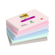 Post-it Super Sticky 655-6SS-SOUL - Blocchi - 127 x 76 mm - 540 fogli (6 x 90) - rosa, blu, verde, viola, grigio