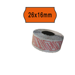 Rotolo da 1000 etichette a onda per Printex Smart 16/2616 e Z Maxi 6/2616 - 26x16 mm - adesivo permanente - arancio - Printex -