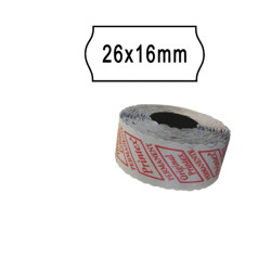 Rotolo da 1000 etichette a onda per Printex Smart 16/2616 e Z Maxi 6/2616 - 26x16 mm - adesivo permanente - bianco - Printex - 